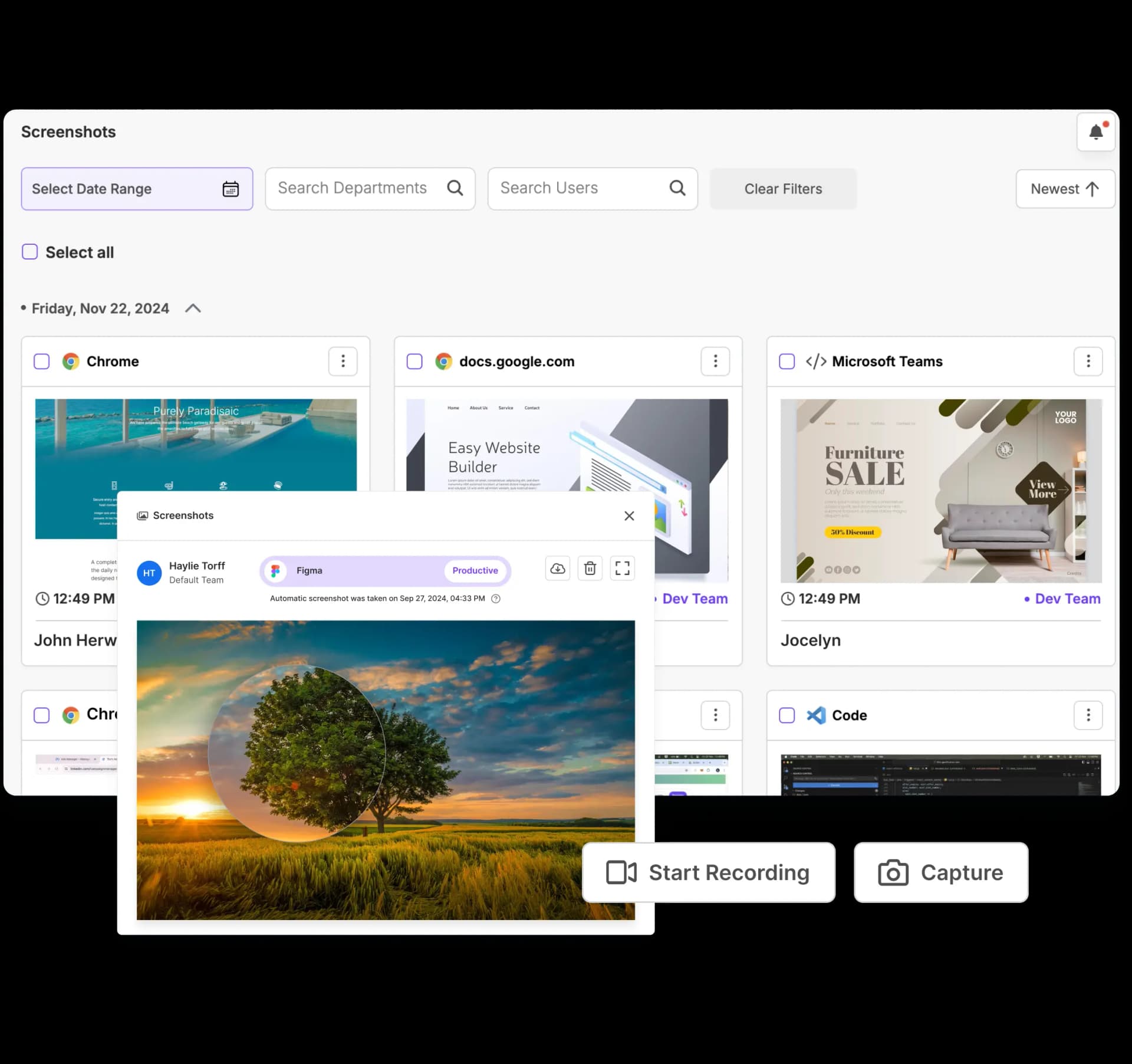 time tracking software with screenshots
