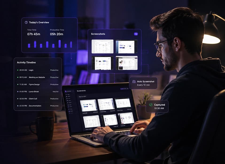Time tracking software with screenshot